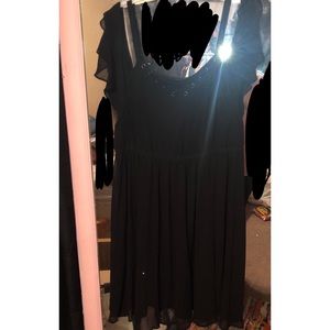 Black Off The Shoulder Lace Up Dress